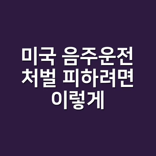 미국 음주운전 처벌 피하려면 이렇게 확인하세요: BAC 기준부터 면허정지까지 - 요약