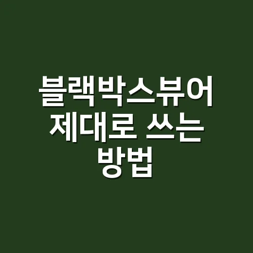 블랙박스뷰어 제대로 쓰는 방법, 사고 영상 확인은 이렇게 해야 합니다 - 요약