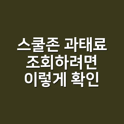 스쿨존 과태료 조회하려면 이렇게 확인하세요 - 요약