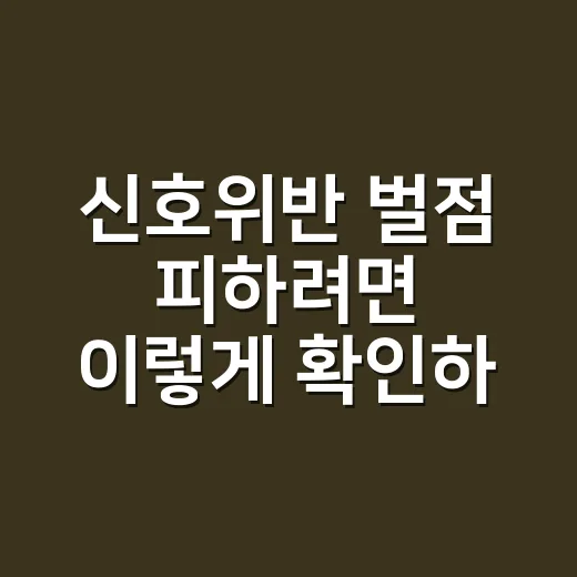 신호위반 벌점 피하려면 이렇게 확인하세요: 과태료와 범칙금 차이부터 봐야 합니다 - 요약