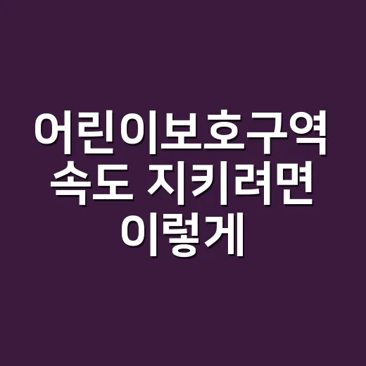 어린이보호구역 속도 지키려면 이렇게 운전하세요 - 요약