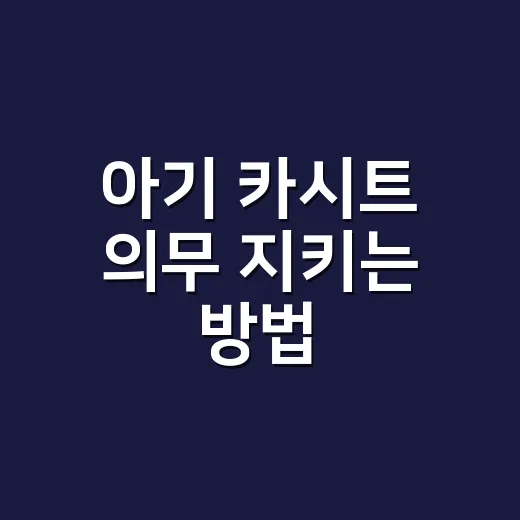 아기 카시트 의무 지키는 방법, 만 6세 전까지 이렇게 태우면 됩니다 - 요약