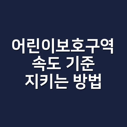 어린이보호구역 속도 기준 지키는 방법, 30km와 20km 구간 이렇게 봅니다 - 요약
