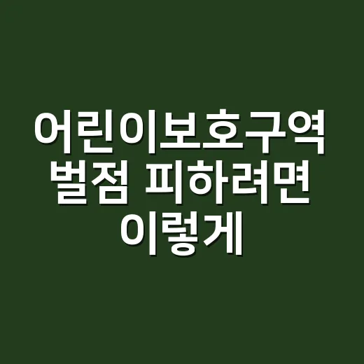 어린이보호구역 벌점 피하려면 이렇게 운전해야 합니다 - 요약