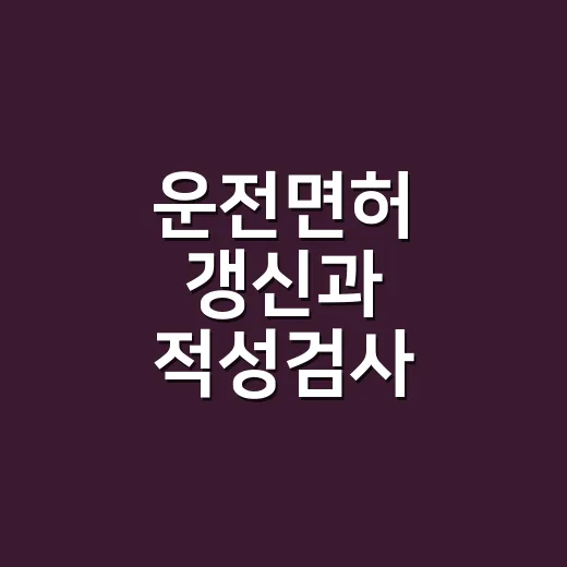 운전면허 갱신과 적성검사 놓치지 않는 방법 - 요약