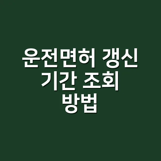 운전면허 갱신 기간 조회 방법, 초보자도 헷갈리지 않게 확인하려면 이렇게 - 요약