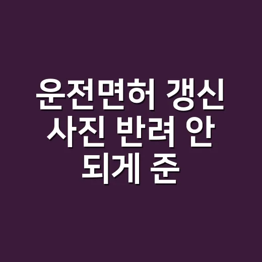 운전면허 갱신 사진 반려 안 되게 준비하는 방법 - 요약