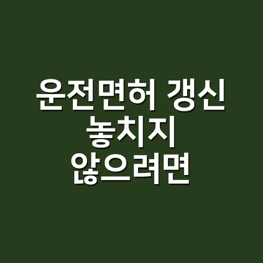 운전면허 갱신 놓치지 않으려면 이렇게 확인하세요 - 요약