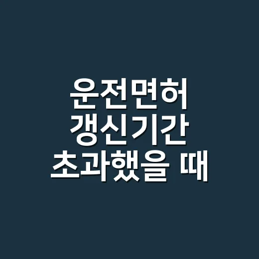 운전면허 갱신기간 초과했을 때 처리하는 방법 - 요약