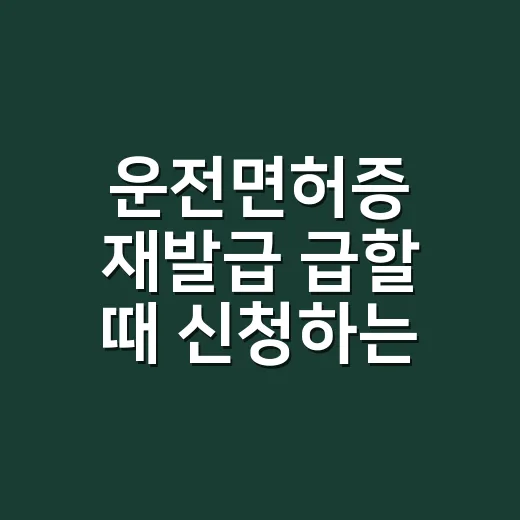 운전면허증 재발급 급할 때 신청하는 방법, 시험장·경찰서·온라인 차이