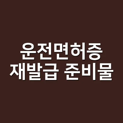 운전면허증 재발급 준비물, 분실했을 때 헛걸음 안 하는 방법
