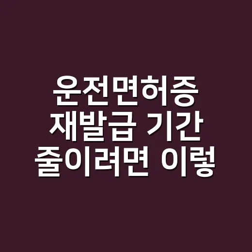 운전면허증 재발급 기간 줄이려면 이렇게 신청하세요