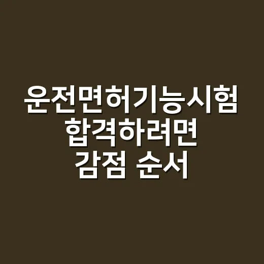 운전면허기능시험 합격하려면 감점 순서부터 이렇게 잡으세요
