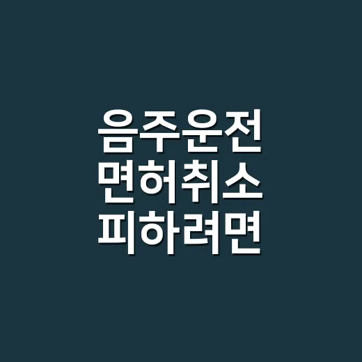 음주운전 면허취소 피하려면 이렇게 구분해야 합니다 - 요약