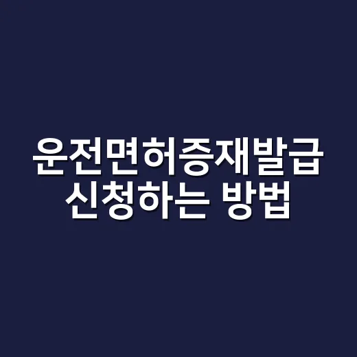 운전면허증재발급 신청하는 방법, 분실했을 때 순서부터 수수료까지 - 요약