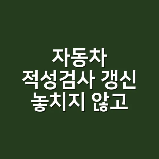 자동차 적성검사 갱신 놓치지 않고 처리하는 방법 - 요약