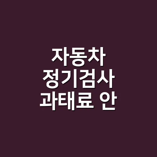 자동차 정기검사 과태료 안 내는 방법, 만료일 계산부터 바로 잡으세요 - 요약