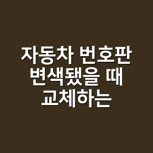 자동차 번호판 변색됐을 때 교체하는 방법, 과태료 피하려면 이렇게 하세요 - 요약