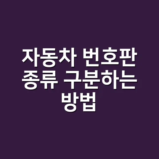 자동차 번호판 종류 구분하는 방법: 흰색·노란색·파란색·연두색까지 - 요약