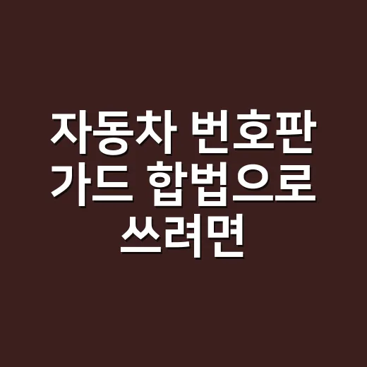 자동차 번호판 가드 합법으로 쓰려면 이렇게 확인하세요 - 요약