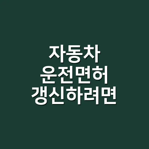 자동차 운전면허 갱신하려면 이렇게 진행하세요 - 요약