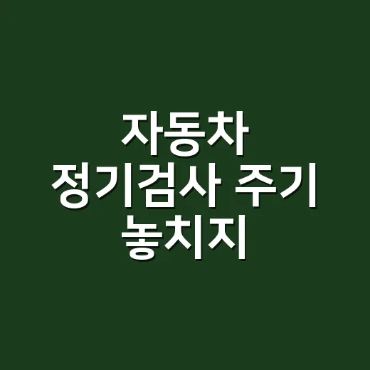 자동차 정기검사 주기 놓치지 않으려면 이렇게 계산하세요 - 요약