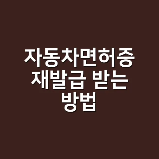 자동차면허증 재발급 받는 방법, 분실했을 때 순서부터 수수료까지 - 요약