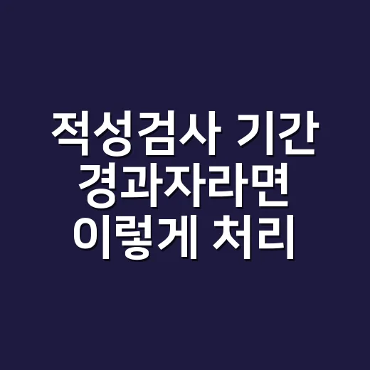 적성검사 기간 경과자라면 이렇게 처리하세요 - 요약