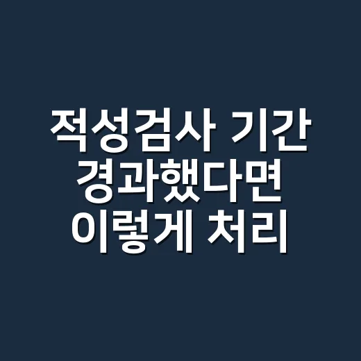 적성검사 기간 경과했다면 이렇게 처리하는 방법 - 요약