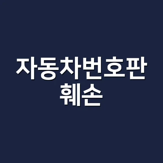 자동차번호판 훼손·분실 때 과태료 피하려면 이렇게 처리하세요 - 요약