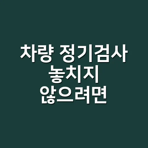 차량 정기검사 놓치지 않으려면 이렇게 확인하는 방법