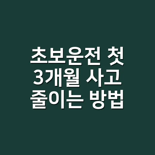 초보운전 첫 3개월 사고 줄이는 방법: 우회전·차선변경·벌점 기준부터 - 요약