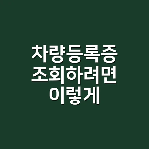 차량등록증 조회하려면 이렇게 확인하고 재발급까지 처리하는 방법 - 요약