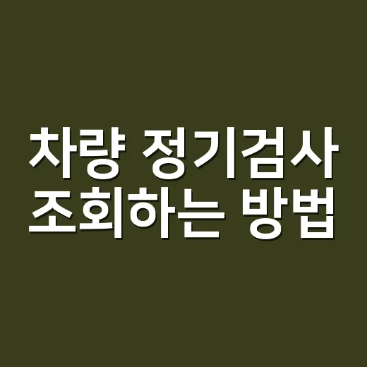 차량 정기검사 조회하는 방법, 만료일 놓치지 않으려면 이렇게 확인하세요 - 요약