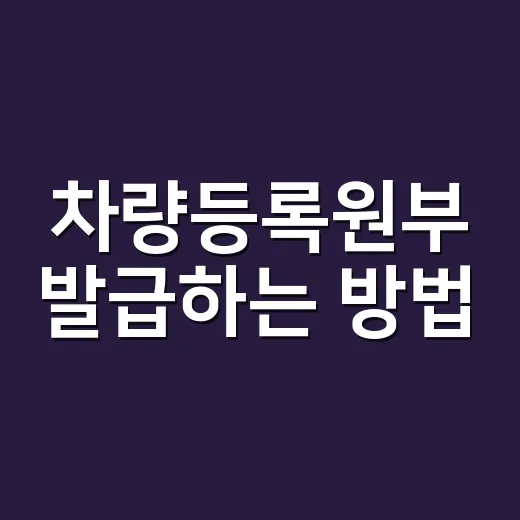 차량등록원부 발급하는 방법, 중고차 거래 전에 이렇게 확인하세요 - 요약