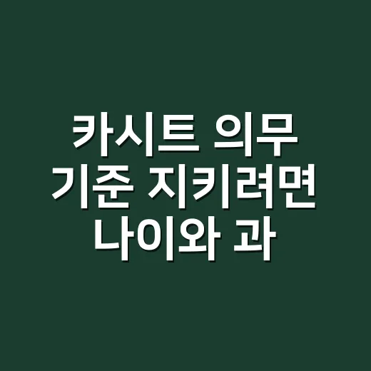 카시트 의무 기준 지키려면 나이와 과태료를 이렇게 보세요 - 요약
