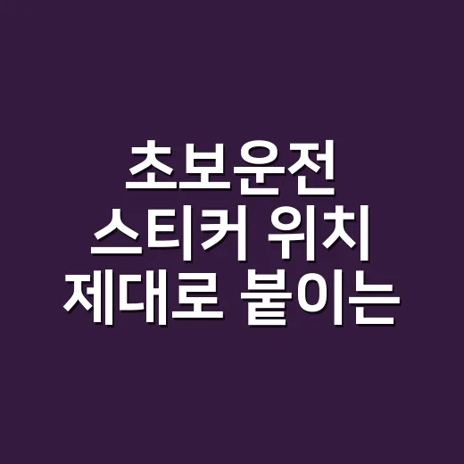 초보운전 스티커 위치 제대로 붙이는 방법, 뒷차에게 보이고 내 시야는 안 가리려면 - 요약