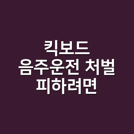 킥보드 음주운전 처벌 피하려면 이렇게 확인하세요 - 요약