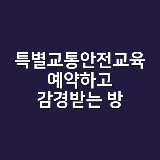 특별교통안전교육 예약하고 감경받는 방법, 정지·취소 운전자가 먼저 확인할 순서 - 요약