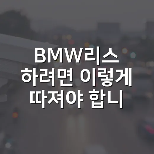 BMW리스 하려면 이렇게 따져야 합니다: 월 납입금보다 먼저 볼 7가지 - 요약