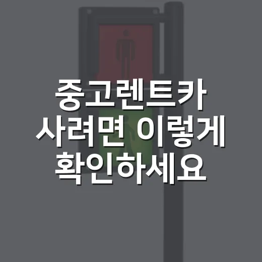 중고렌트카 사려면 이렇게 확인하세요: 렌트 이력부터 성능보증까지 - 요약