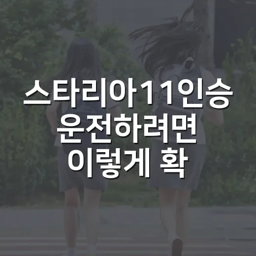 스타리아11인승 운전하려면 이렇게 확인하세요: 면허·전용차로·검사 기준 - 요약
