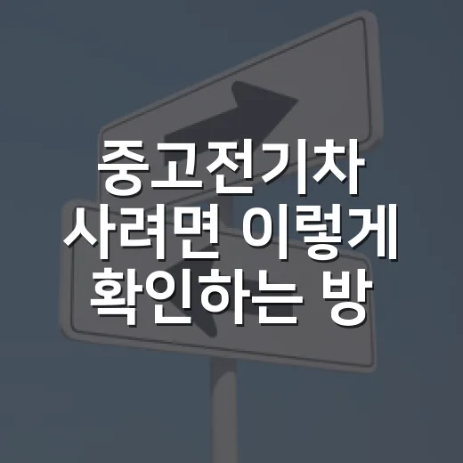 중고전기차 사려면 이렇게 확인하는 방법 - 요약