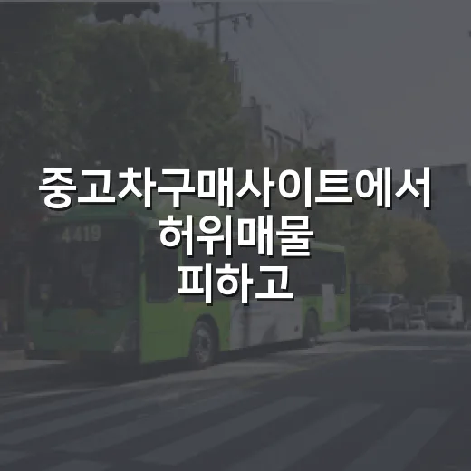 중고차구매사이트에서 허위매물 피하고 사는 방법 - 요약