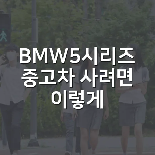 BMW5시리즈 중고차 사려면 이렇게 처리하세요 - 요약