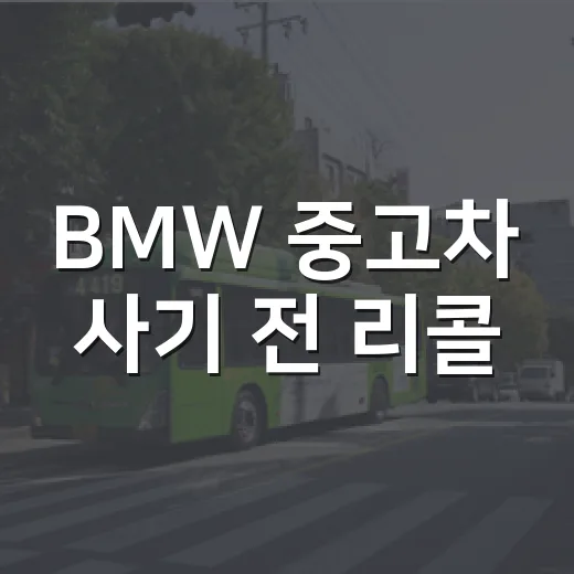 BMW 중고차 사기 전 리콜·검사·이전등록 확인하는 방법 - 요약