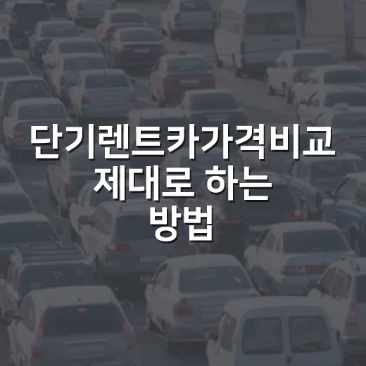 단기렌트카가격비교 제대로 하는 방법, 싼 금액보다 먼저 볼 것들 - 요약