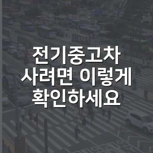 전기중고차 사려면 이렇게 확인하세요: 배터리·보증·충전 이력 보는 방법 - 요약