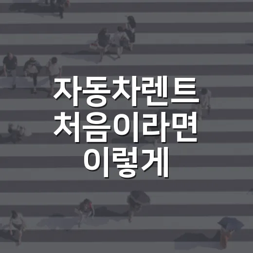 자동차렌트 처음이라면 이렇게 확인하는 방법 - 요약