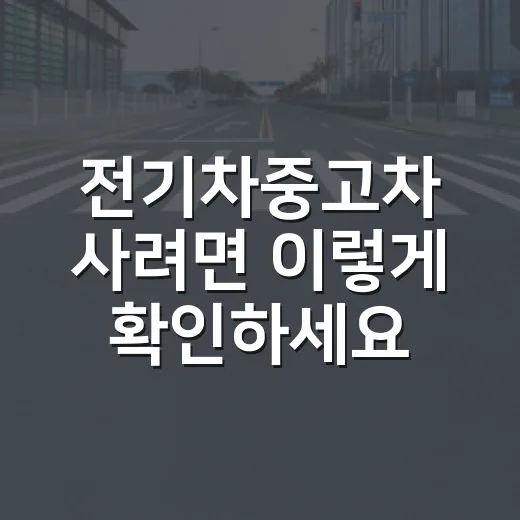전기차중고차 사려면 이렇게 확인하세요: 배터리·보조금·검사 기준까지 - 요약